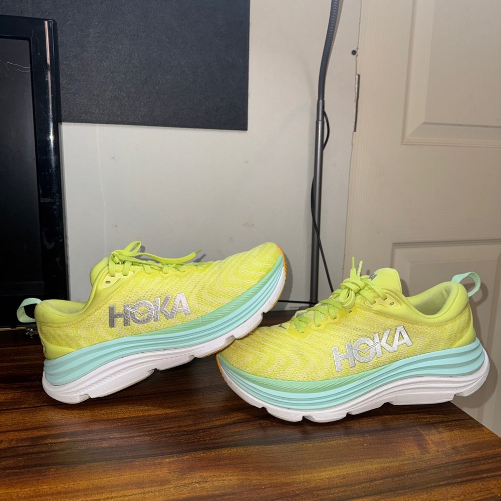 Hoka One One yellow trainers #running #trailrunning size 10